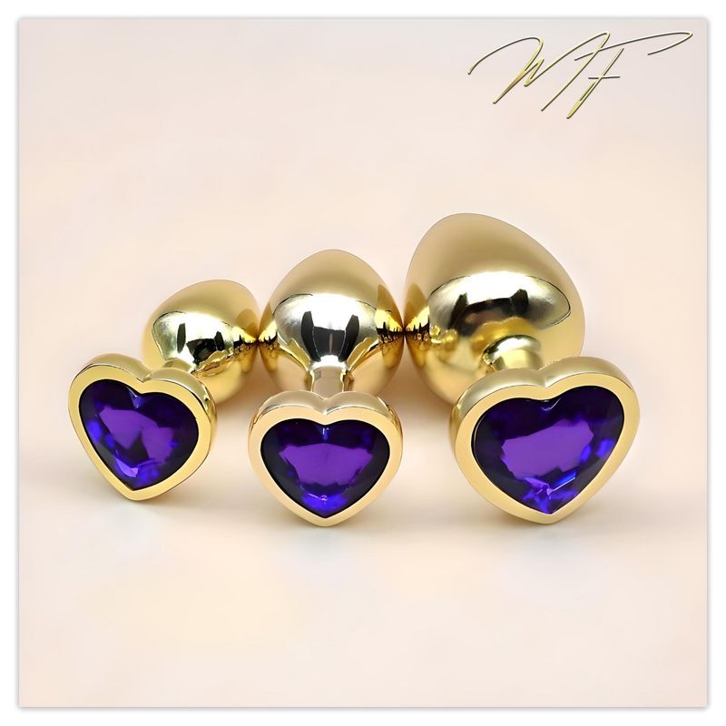 3er Set Plug Herz gold/violett 3er Set Plug Herz gold/violett