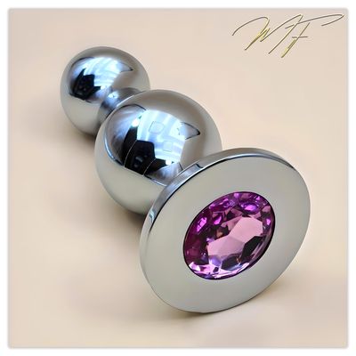 Vaginal-/Anal-Dildo silber/pink