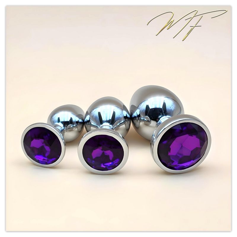 3er Set Plug silber/violett 3er Set Plug silber/violett