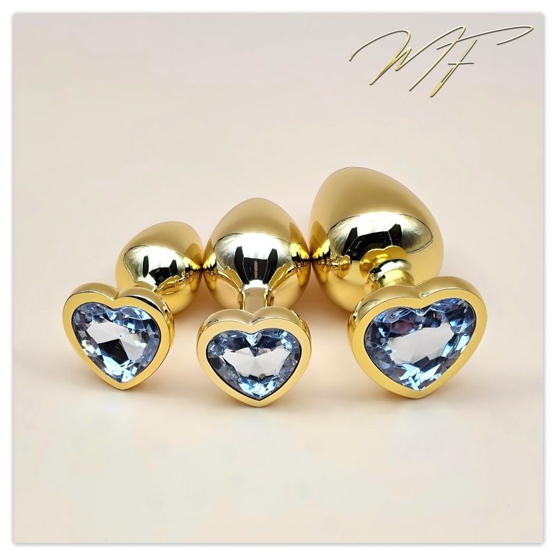 3er Set Plug Herz gold/klar 3er Set Plug Herz gold/klar