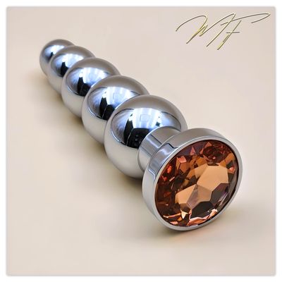 Vaginal-/Anal-Dildo silber/orange