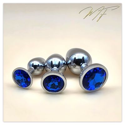 3er Set Plug silber/blau