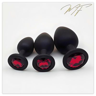 3er Set Plug Silikon schwarz/rot 3er Set Plug Silikon schwarz/rot