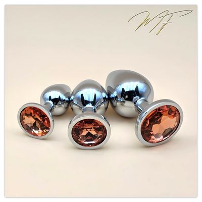 3er Set Plug silber/orange 3er Set Plug silber/orange