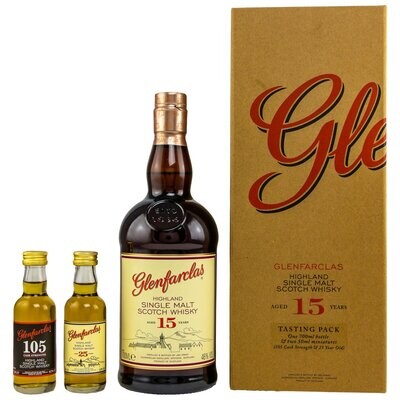 Glenfarclas 15 y.o. + 2 Minis (105 / 25 y.o.)