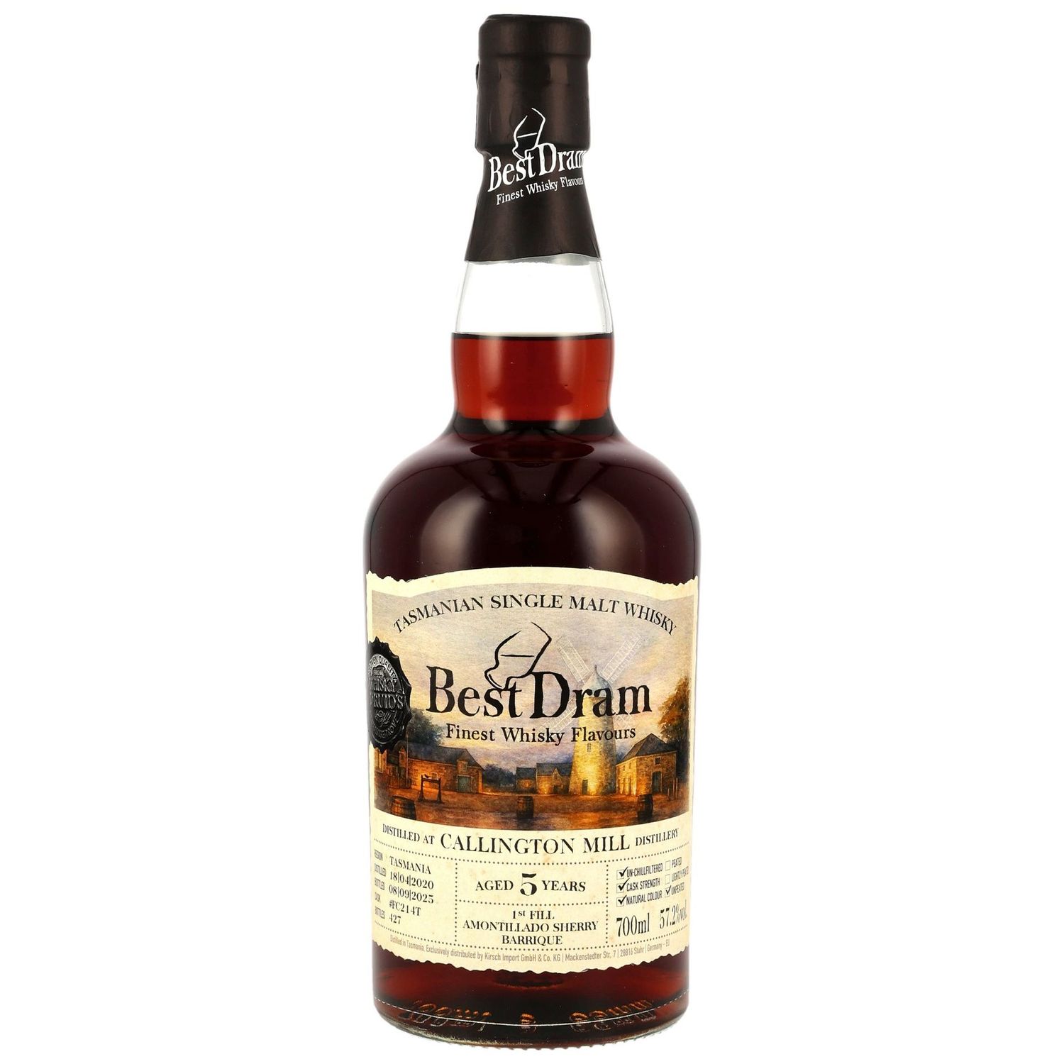 Callington Mill 2020/2025 (5 Jahre) - 1st Fill Amontillado Sherry Cask #FC214T (Best Dram)