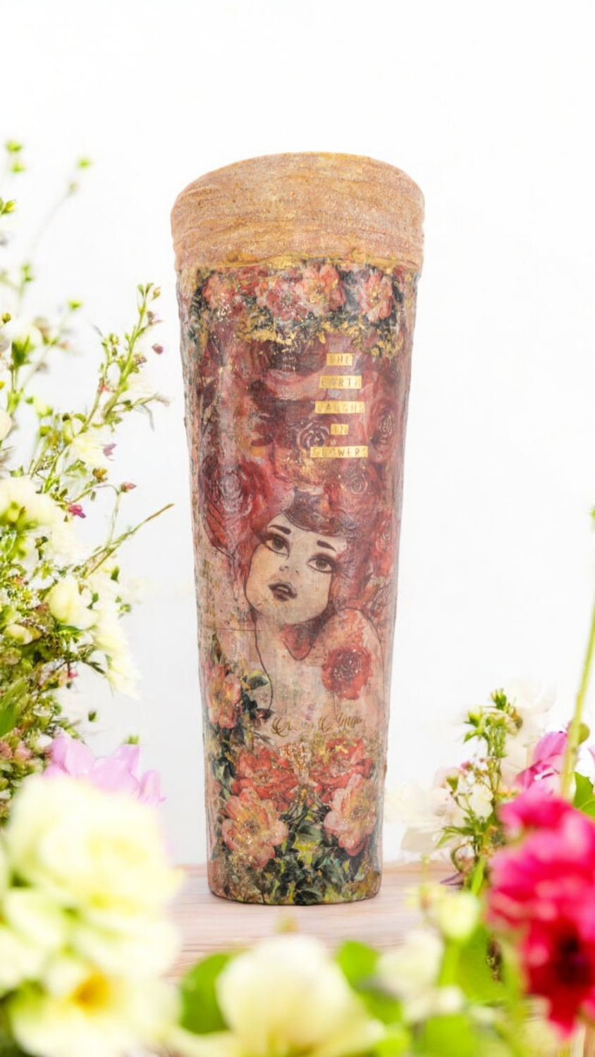 Vase - the earth laughs in flowers -