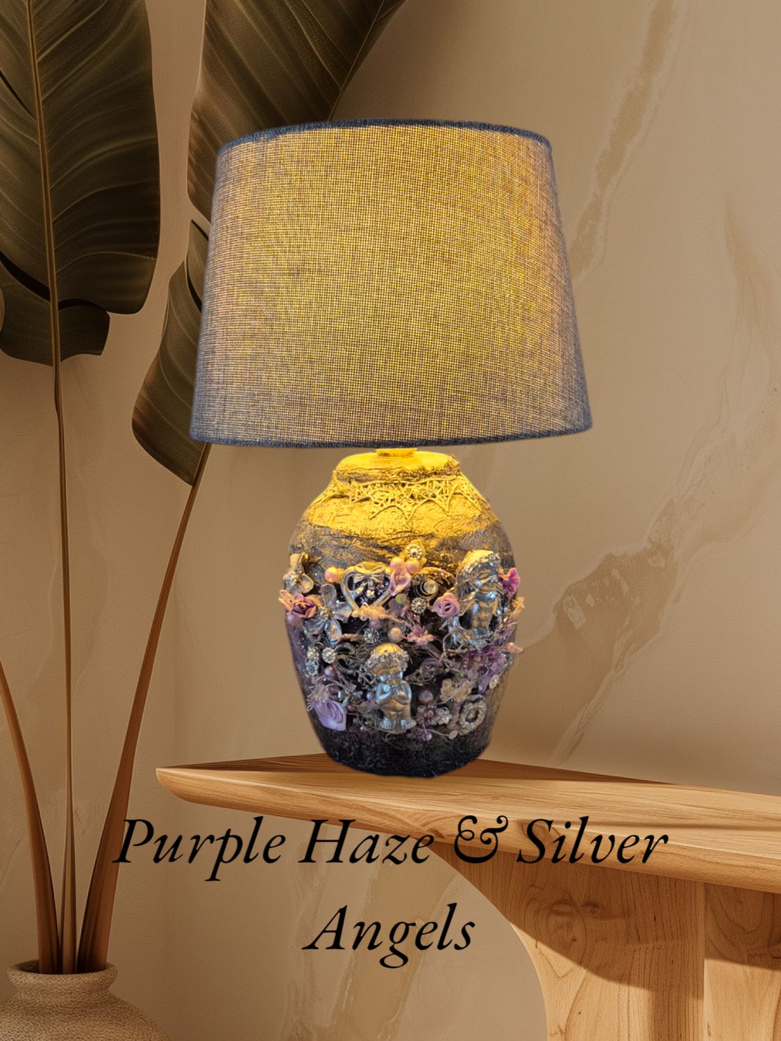 Purple Haze &amp; Silver Angels – Unieke Schemerlamp