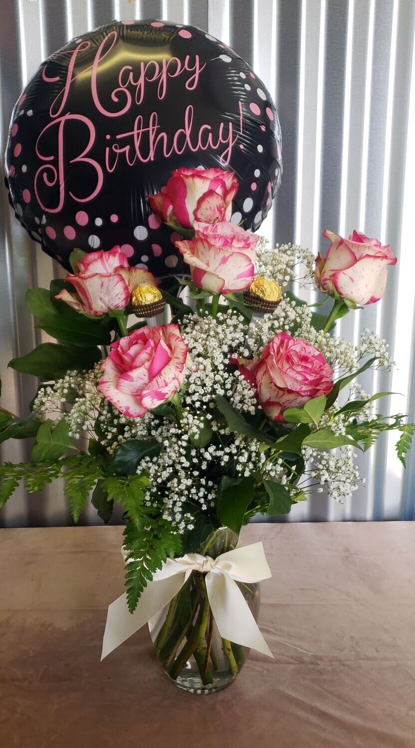 Rose and chocolate arrangement