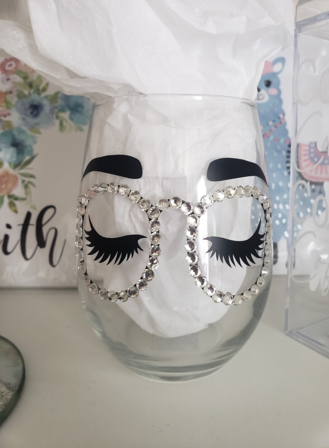 Bedazzled Glasses cup