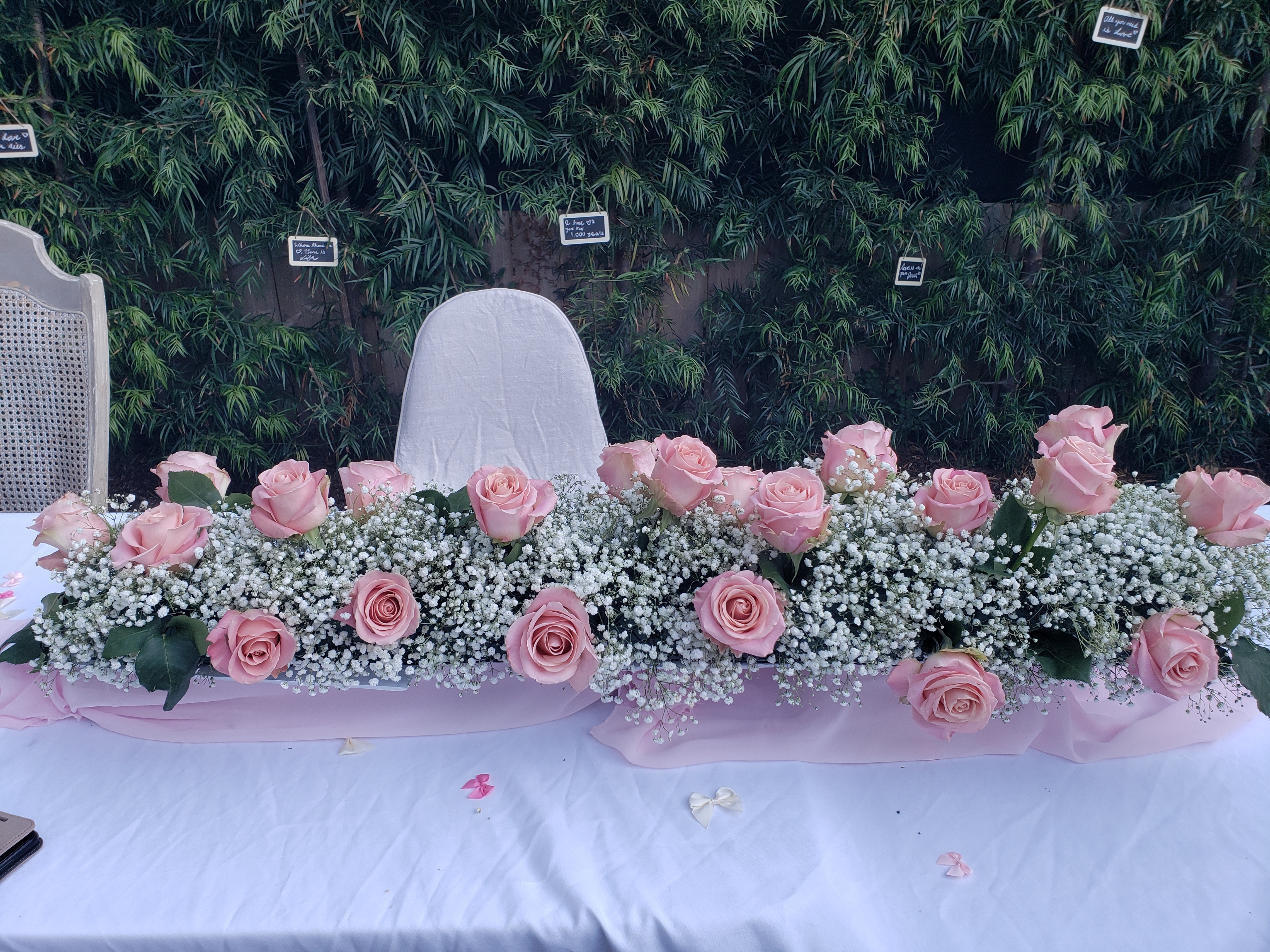 Baby breath Table runner centerpiece
