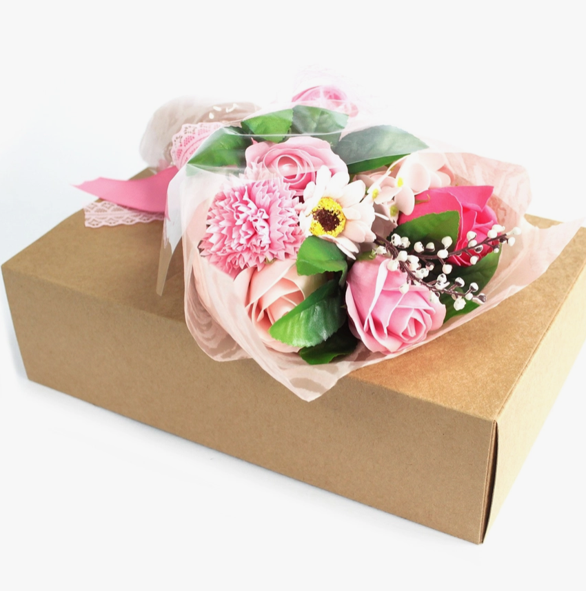 Mixed flower SOAP bouquet with box