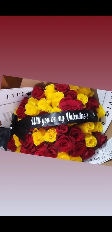 Will you be my valentine rose bouquet
