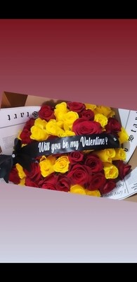 Will you be my valentine rose bouquet