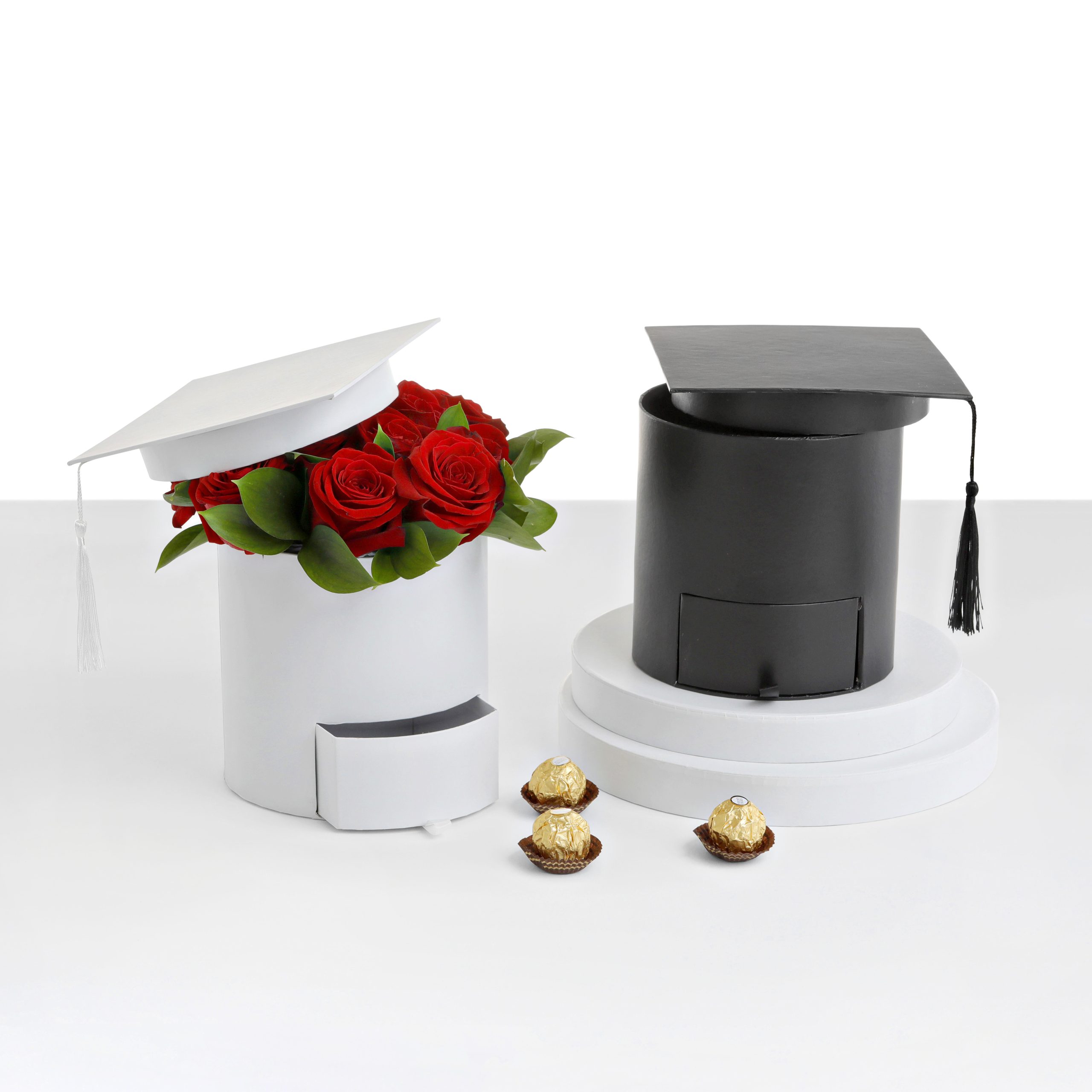 Graduation box with drawer for flowers