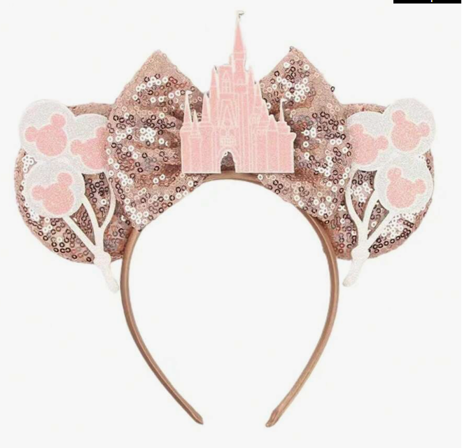Rose gold sparkly Disney Minnie ears