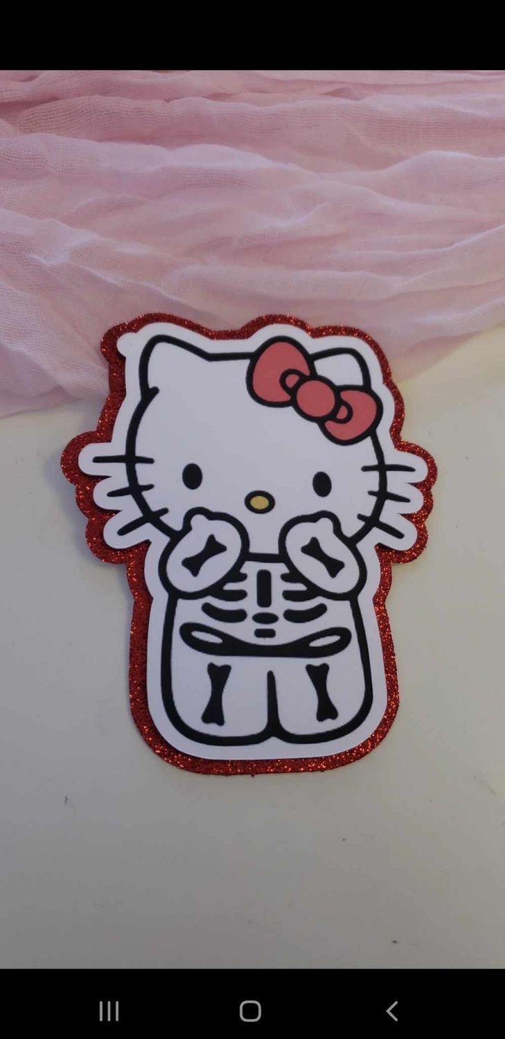 Hello Kitty spooky Skeleton Topper