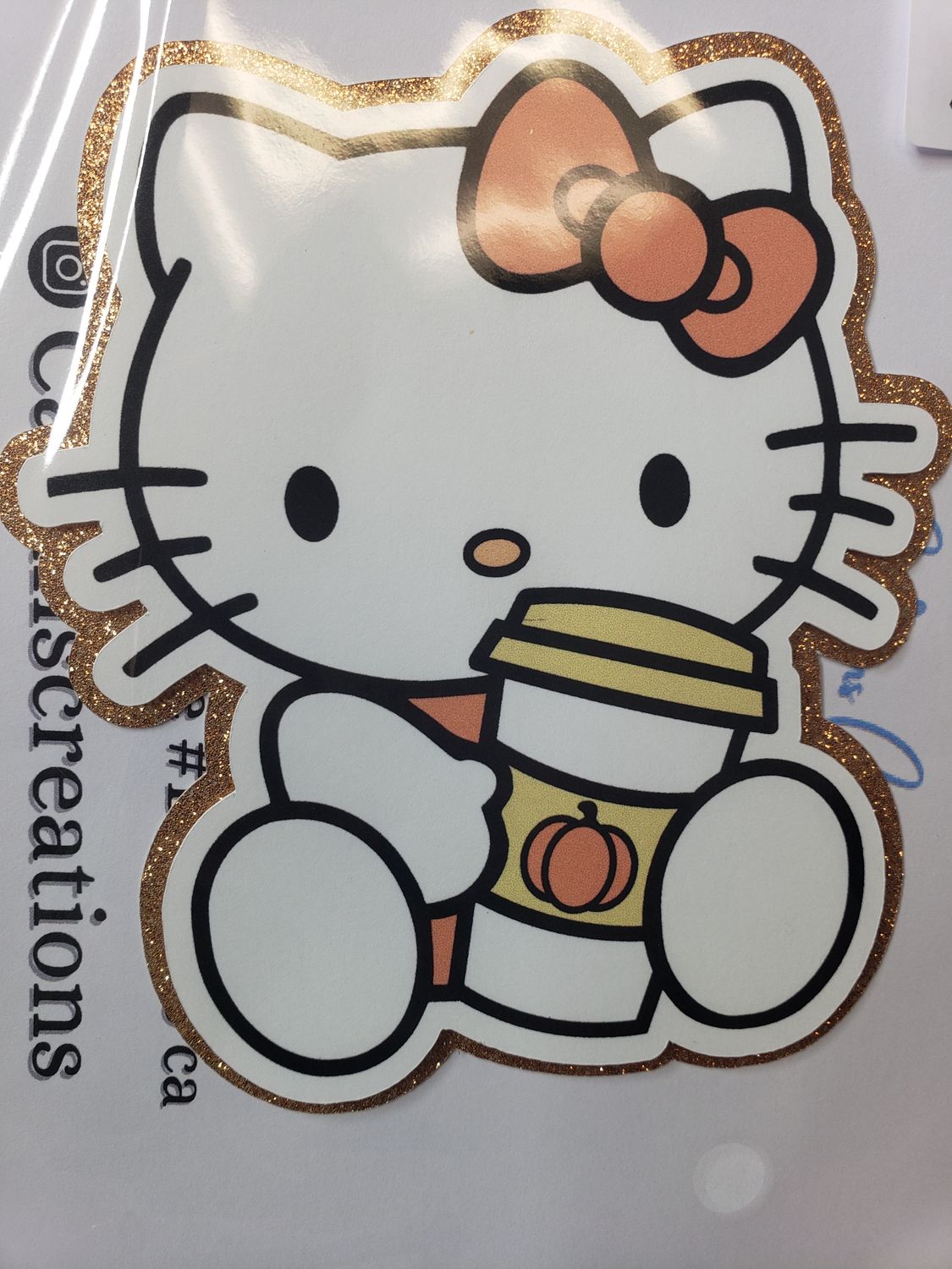 Hello Kitty fall coffee topper