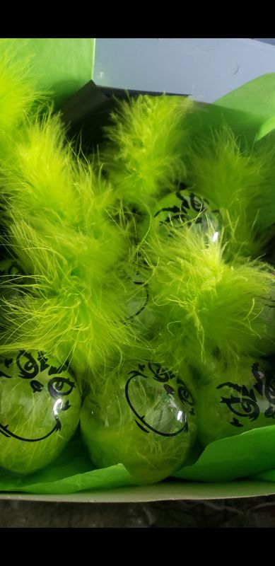 Grinch fuzzy Christmas Ornaments