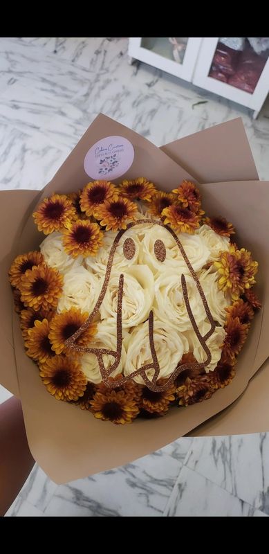 Fall ghost bouquet