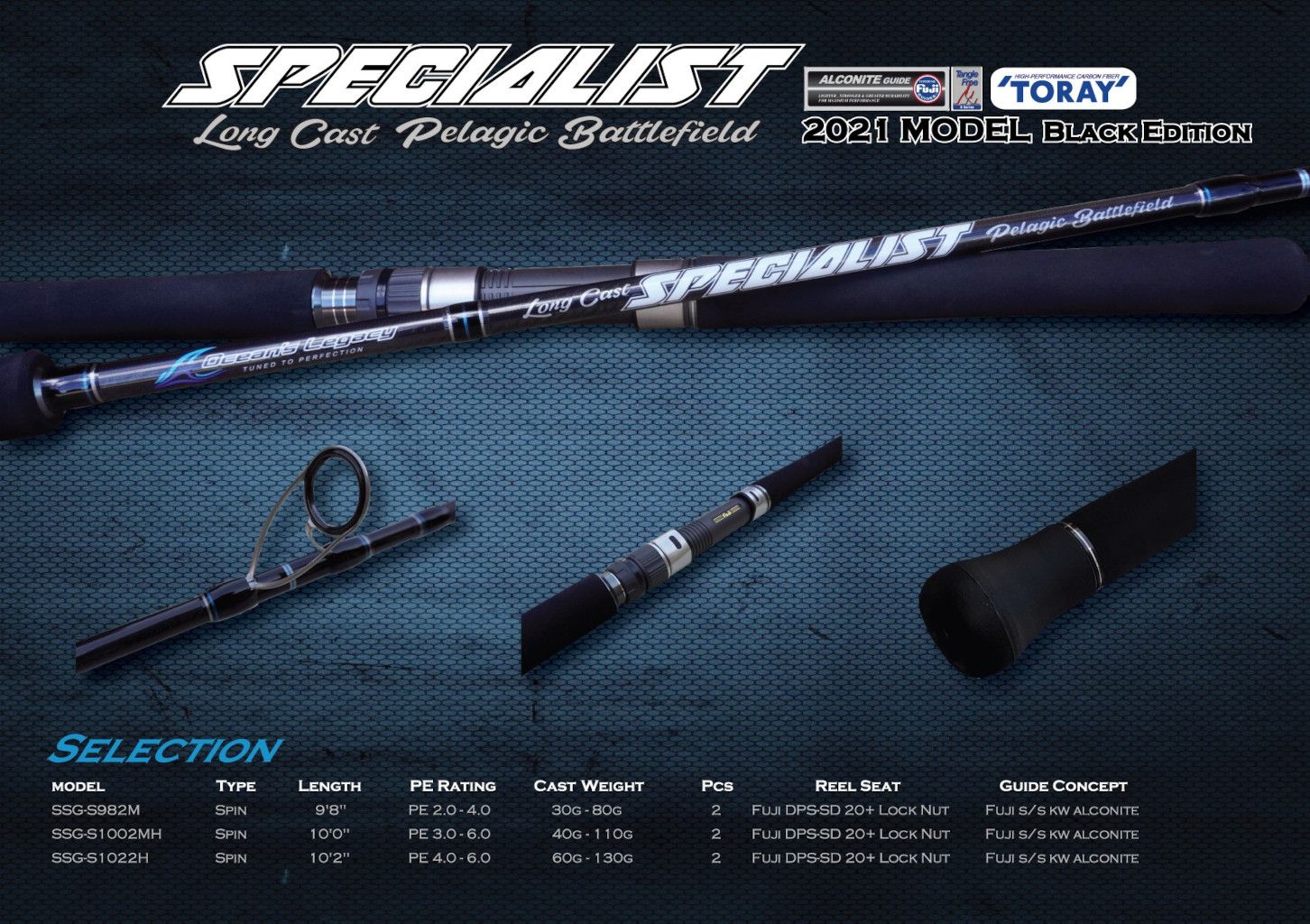 OCEANS LEGACY SPECIALIST SPIN 10&#39;2&quot; PE 4-6