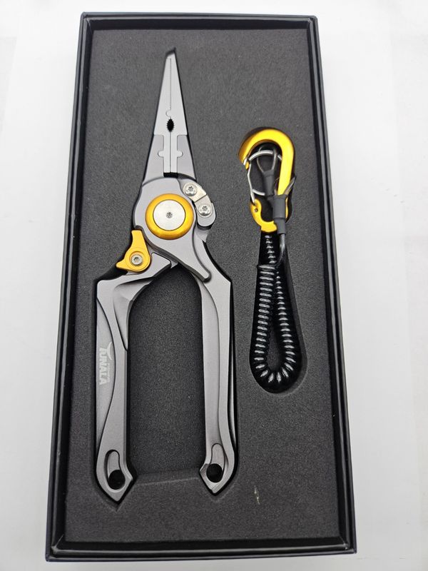Marine grade Aluminum pliers with Titanium cutters and Lanyard