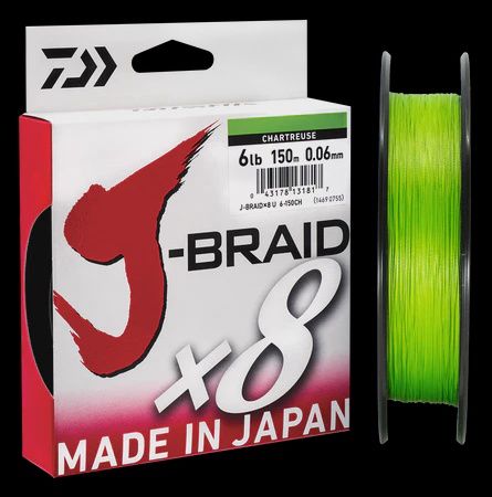DAIWA J BRAID X8 150M CHARTREUSE