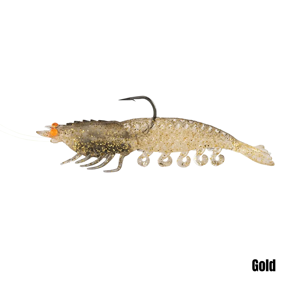 Berkley Cull Shrimp, Lure Soft Plastic Colour: Gold, Lure Soft Plastic Size: 3.5inch