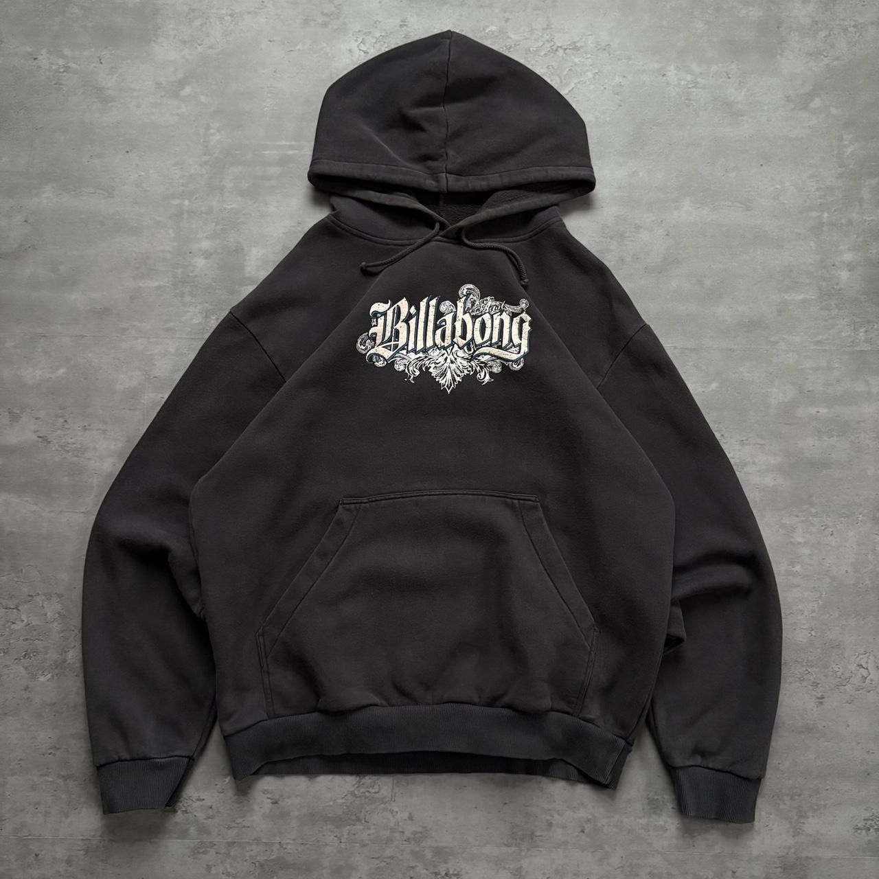 2000s Billabong Heavyweight Double Logo Print Hoodie