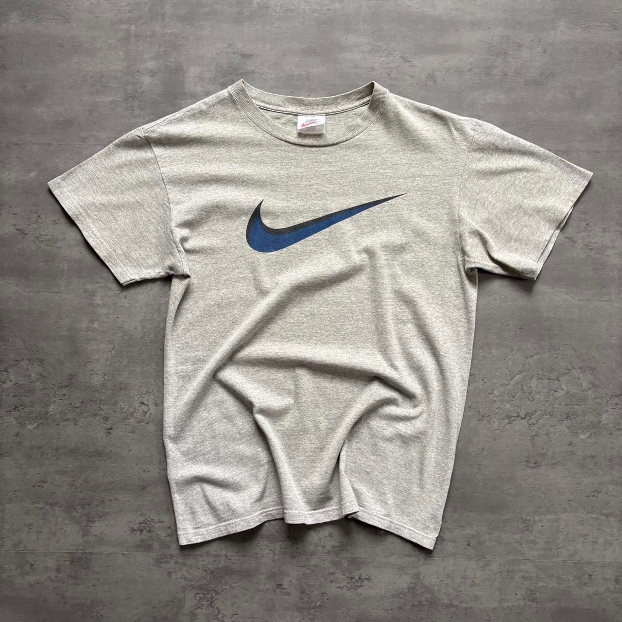90s Nike Grey Big Logo Print T-shirt