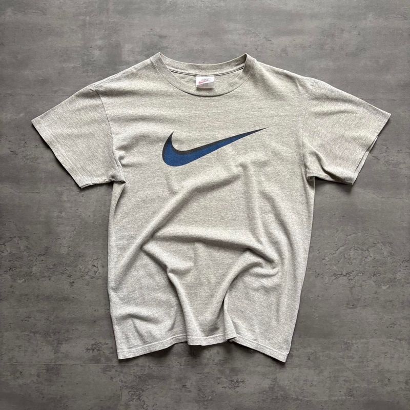 90s Nike Grey Big Logo Print T-shirt