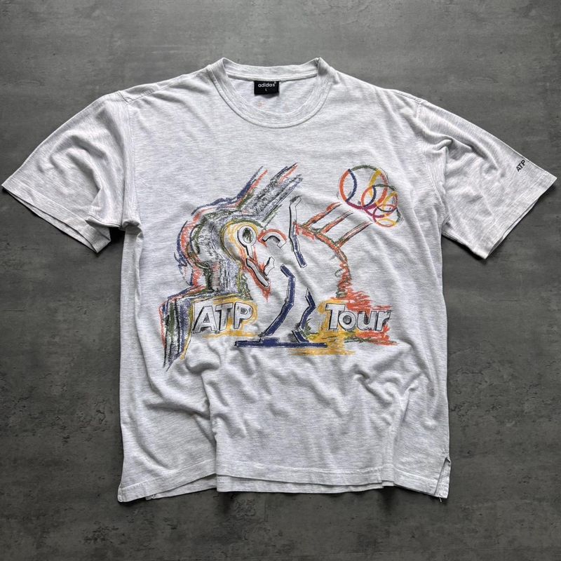 90s Adidas ‘ATP Tour Print’ T-shirt