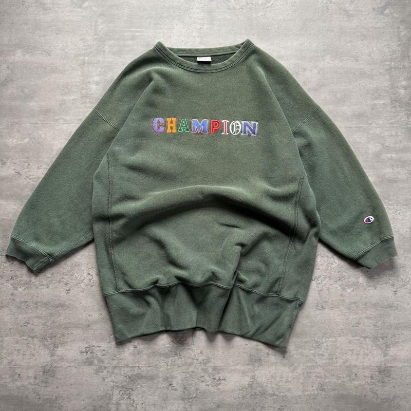 90s Champion Embroidered Big Logo Sweatshirt