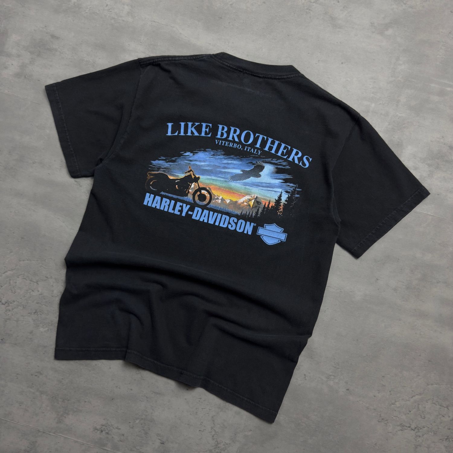 Black Harley Davidson Viterbo Italy T-shirt