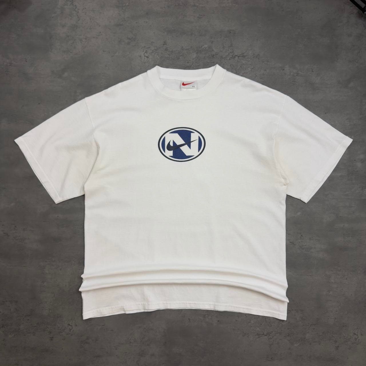 90s White Nike Double Centre Logo T-shirt