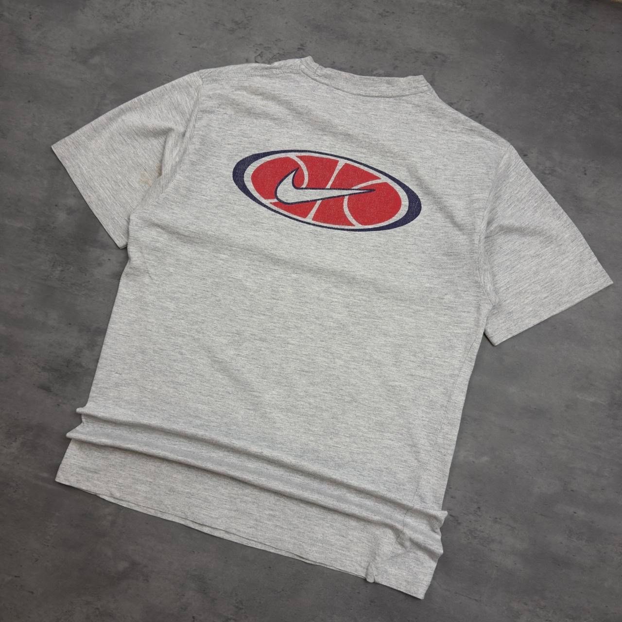 90s Grey Nike Double Logo T-shirt