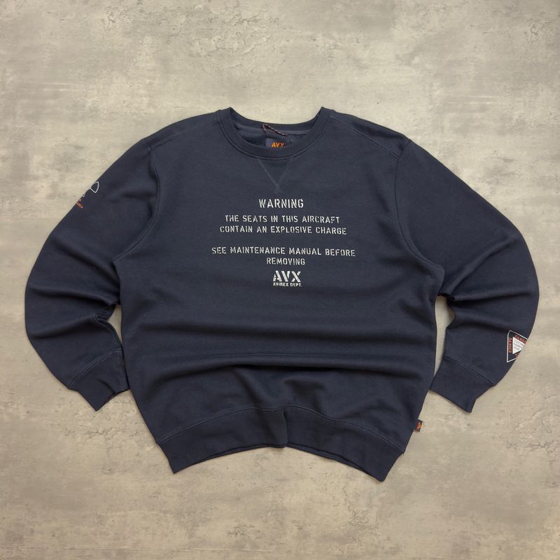 Navy Avirex Graphic Sweatshirt