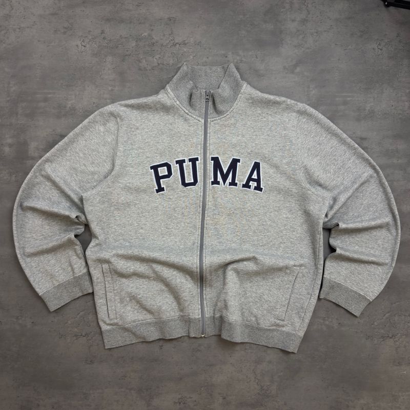 Grey Fullzip Puma Embroidered Sweatshirt