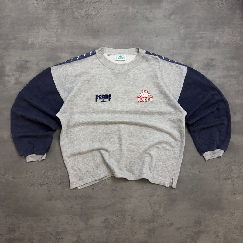 Grey and Navy Kappa Embroidered Sweatshirt