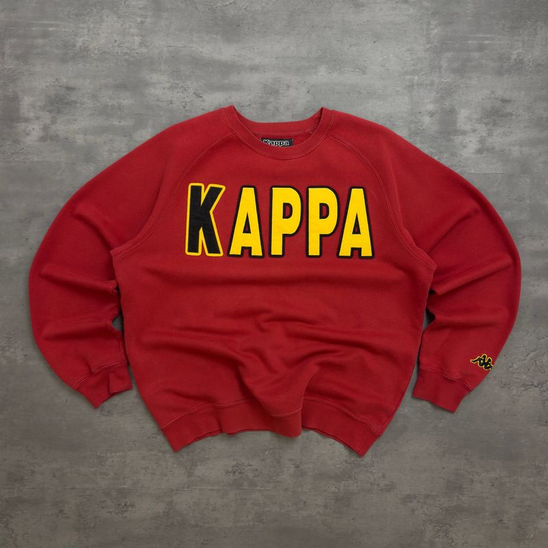 Red Kappa Felt Embroidered Sweatshirt