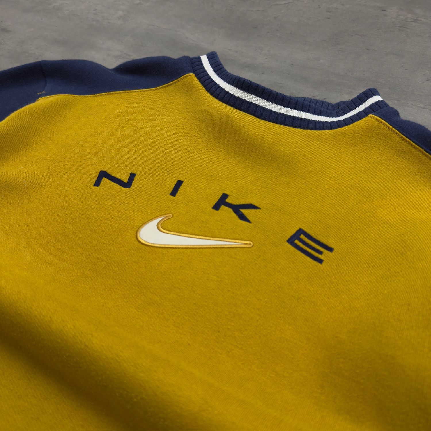 blue and yellow nike sweatshirt