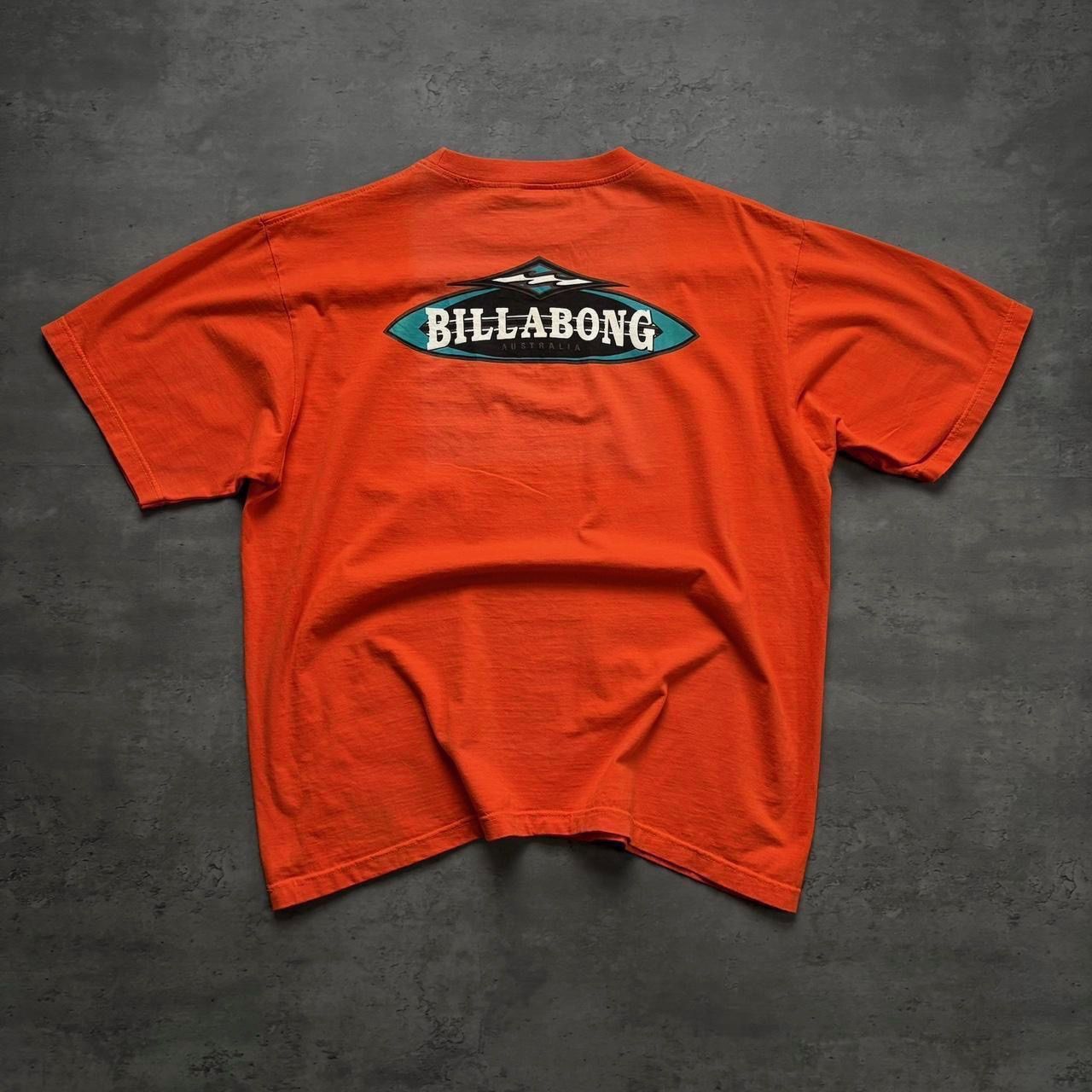 90s Orange Billabong Double Print T-shirt