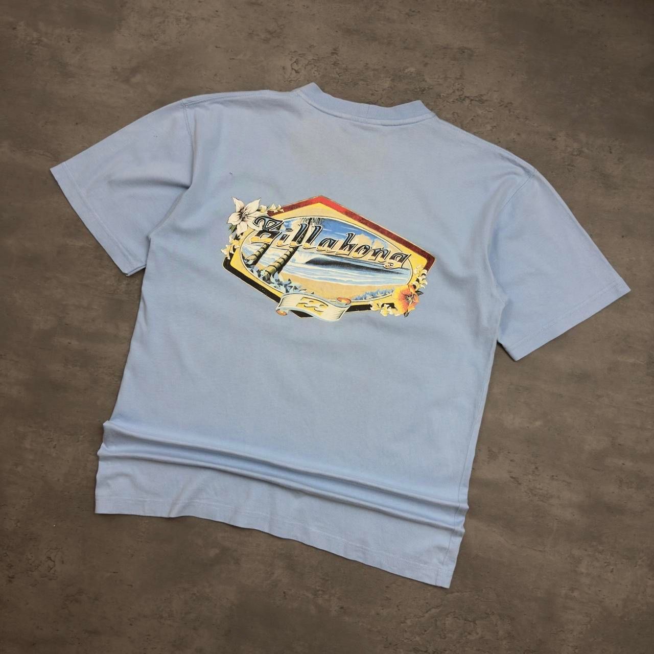 Baby Blue Billabong Double Print T-shirt