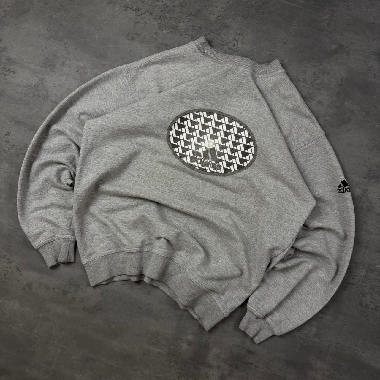 Grey Adidas Big Logo Print Sweatshirt