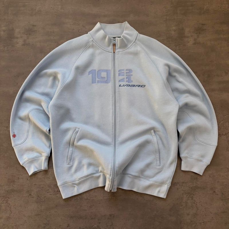 Baby Blue Umbro Print Logo Fullzip