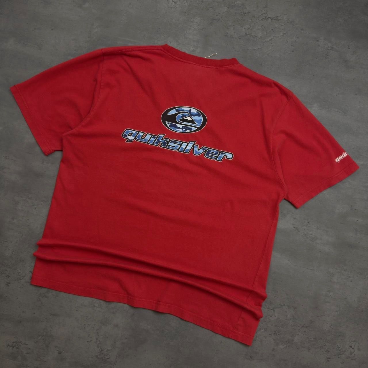 Red Quiksilver Camo Print T-shirt