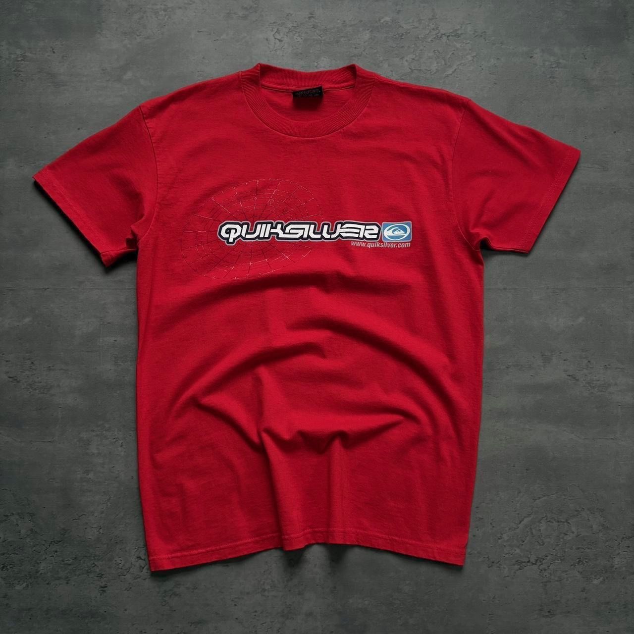 Red and Blue Quiksilver Print T-shirt