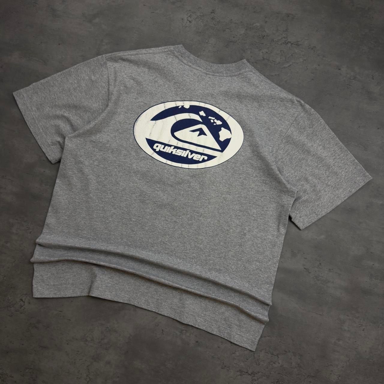 Grey and Blue Quiksilver Print T-shirt