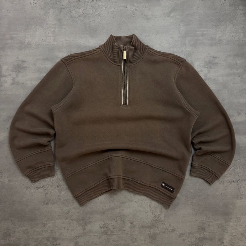 Brown Champion Heavyweight Quarter Zip