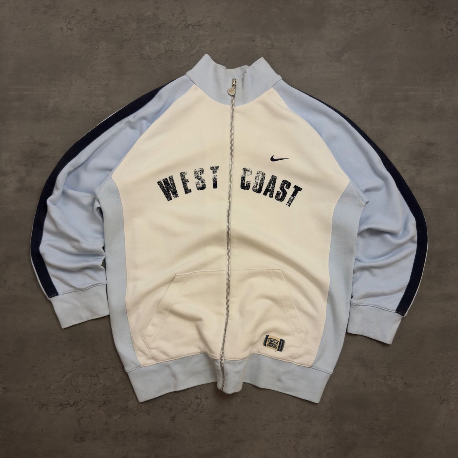 Baby Blue and White Nike &#39;West Coast&#39; Fullzip Sweatshirt
